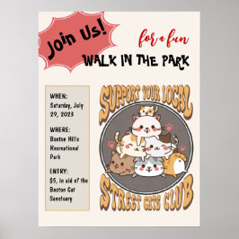 Poster voor de club van straatkatten