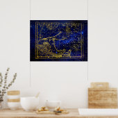 poster voor de constellatie van paarden en dolfijn (Keuken)