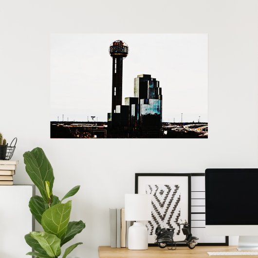 Poster voor de fotografie van het centrum van Dall (Thuiskantoor)