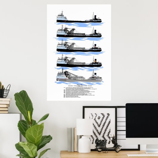 Poster voor de geschiedenis van het Freighter-mani (Thuiskantoor)