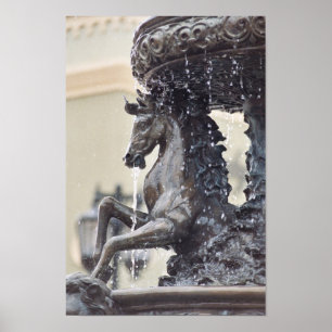 Poster voor de gieterij van paardenwater