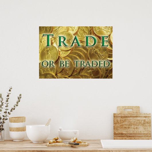 Poster voor de handel in of handel in goudmunten (Keuken)