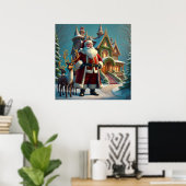 Poster voor de kerstman en de rendieren (Thuiskantoor)