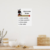 Poster voor de klassevoorschriften van de leraar (Keuken)