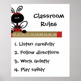 Poster voor de klassevoorschriften van de leraar