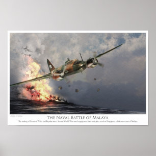 Poster voor de luchtvaartkunst "De marinestrijd vo