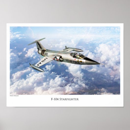 Poster voor de luchtvaartkunst "F-104 Starfighter" (Voorkant)