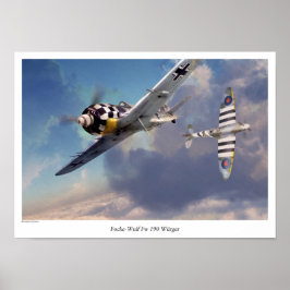 Poster voor de luchtvaartkunst "Focke-Wulf Fw 190"