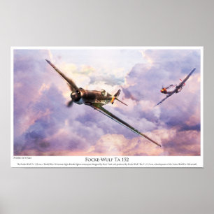 Poster voor de luchtvaartkunst "Focke-Wulf Ta 152