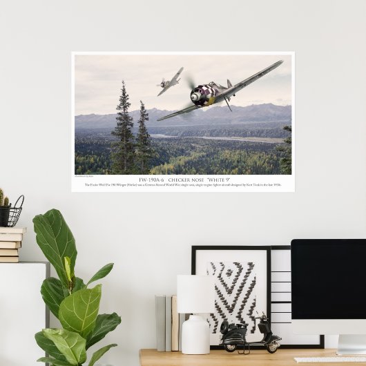 Poster voor de luchtvaartkunst "Fw190" (Thuiskantoor)
