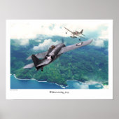 Poster voor de luchtvaartkunst "Grumman F4F Wildca (Voorkant)