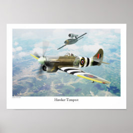 Poster voor de luchtvaartkunst "Hawker Tempest"