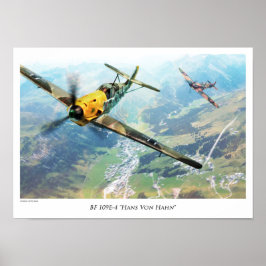 Poster voor de luchtvaartkunst "Messerschmitt Bf 1