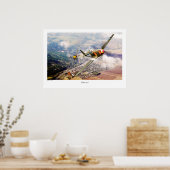 Poster voor de luchtvaartkunst "P51-B Mustang" (Keuken)