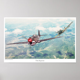 Poster voor de luchtvaartkunst "P-40 Warhawk"