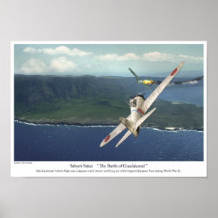Poster voor de luchtvaartkunst "Samurai Saburo Sak