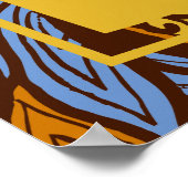 Poster voor de opvang van Afrikaanse Ankara Blue F (Hoek)