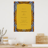 Poster voor de opvang van Afrikaanse Ankara Blue F (Keuken)