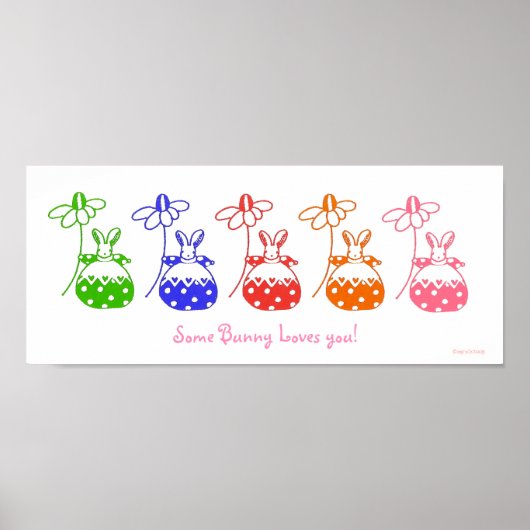 Poster voor de primaire kleur Daisy Bunny (Voorkant)