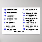 Poster voor de punctietabel Morse Code (Voorkant)
