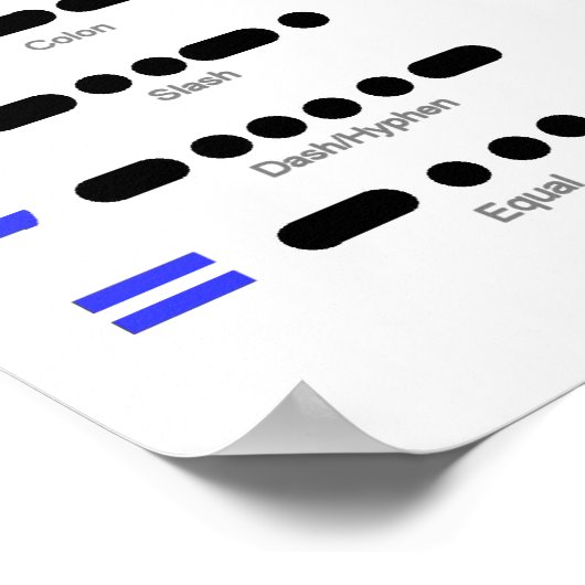 Poster voor de punctietabel Morse Code (Hoek)