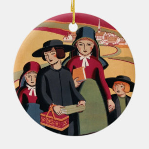 POSTER voor de reis van WPA Vintage Rural Pennsylv Keramisch Ornament