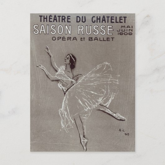 Poster voor de "Saison Russe" Briefkaart (Voorkant)