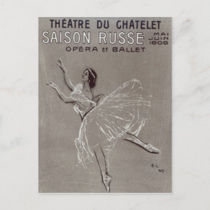 Poster voor de "Saison Russe" Briefkaart