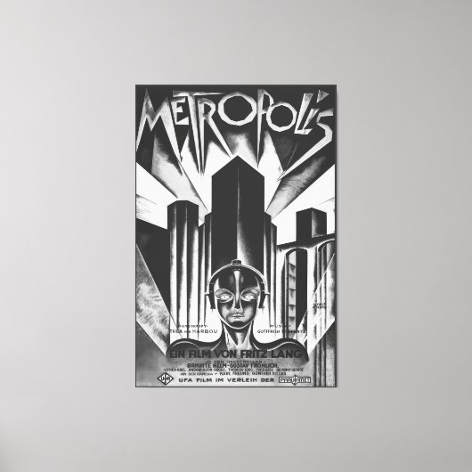 Poster voor de sciencefictionfilm Metropol uit 192 Canvas Afdruk (Voorkant)