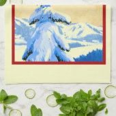 poster voor de skijumper theedoek (Gevouwen)