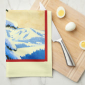 poster voor de skijumper theedoek (Quarter Fold)