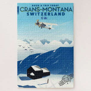 poster voor de skilm crans-montana Zwitserland Legpuzzel