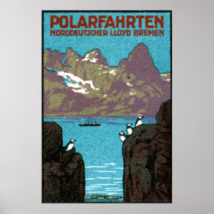 poster voor de tonijnvisserij met de drijvende beu