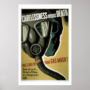 Poster voor de veiligheid van gasmaskers uit de T
