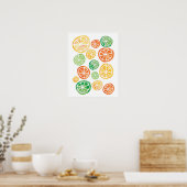 Poster voor de waterverf van kalkoenen en Sinaasap (Keuken)