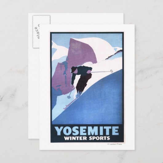 Poster voor de wintersport briefkaart (Voorkant / Achterkant)