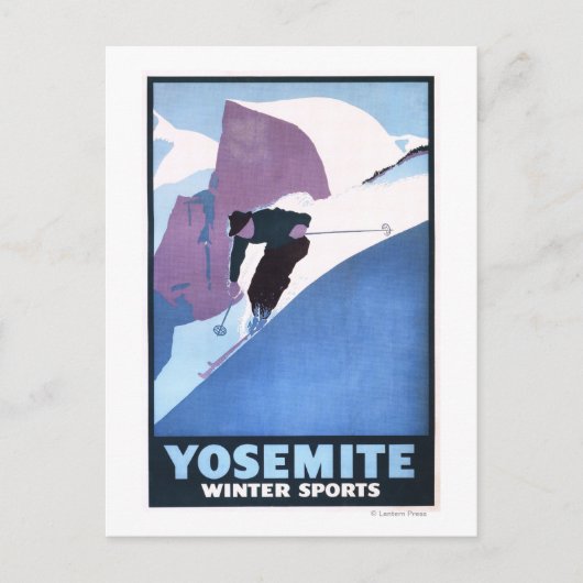 Poster voor de wintersport briefkaart (Voorkant)