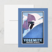 Poster voor de wintersport briefkaart (Voorkant / Achterkant)