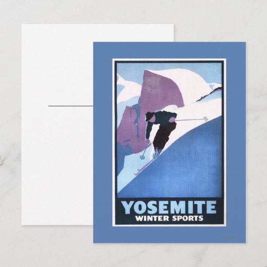 Poster voor de wintersport briefkaart (Voorkant / Achterkant)
