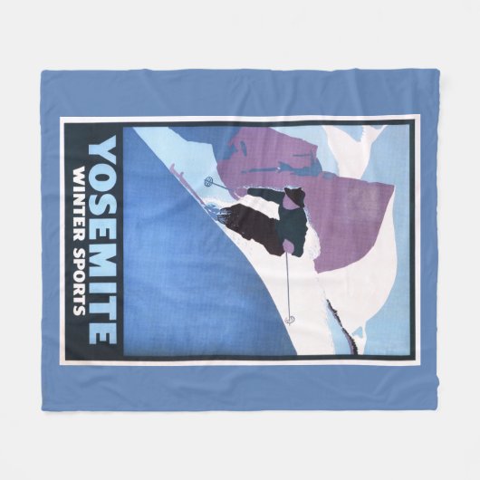 Poster voor de wintersport fleece deken (Voorkant (Horizontaal))
