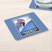 Poster voor de wintersport kartonnen onderzetters (Schuin)