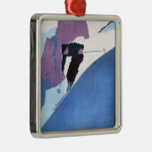 Poster voor de wintersport metalen ornament (Rechts)