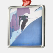 Poster voor de wintersport metalen ornament (Links)