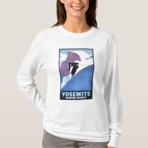 Poster voor de wintersport t-shirt