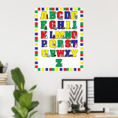 Poster voor dierlijke alfabet (primaire kleuren) a (Thuiskantoor)