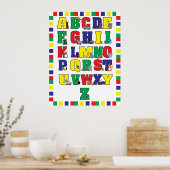 Poster voor dierlijke alfabet (primaire kleuren) a (Keuken)