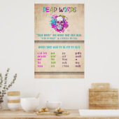 Poster VOOR DODE WOORDEN Engels klaslokaal (Keuken)