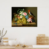 Poster voor doodlopende bloemen, vruchten en bloem (Keuken)