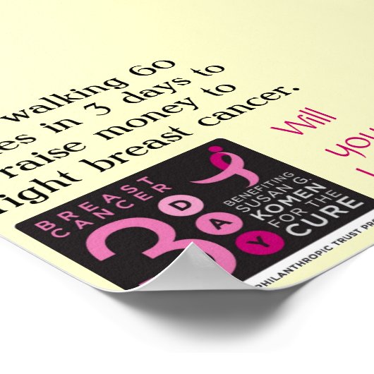 poster voor driedaagse fondsenwerving (Hoek)