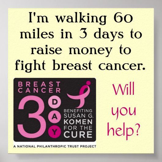 poster voor driedaagse fondsenwerving (Voorkant)